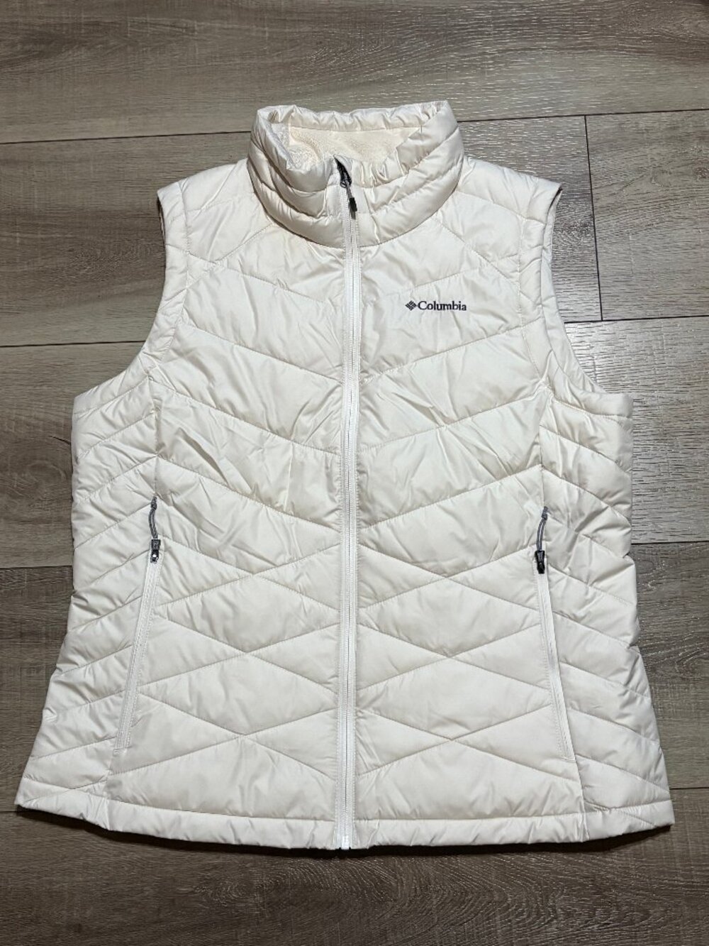 COLUMBIA Omni-Heat Insulated Puffer Vest Women's XL Cream